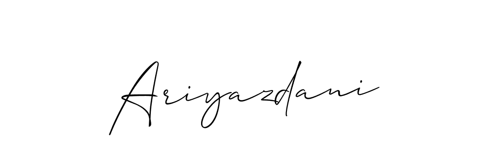 Design your own signature with our free online signature maker. With this signature software, you can create a handwritten (Allison_Script) signature for name Ariyazdani. Ariyazdani signature style 2 images and pictures png