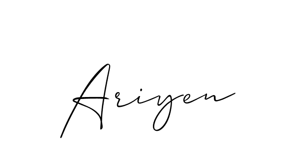Make a short Ariyen signature style. Manage your documents anywhere anytime using Allison_Script. Create and add eSignatures, submit forms, share and send files easily. Ariyen signature style 2 images and pictures png