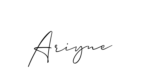 Create a beautiful signature design for name Ariyne. With this signature (Allison_Script) fonts, you can make a handwritten signature for free. Ariyne signature style 2 images and pictures png