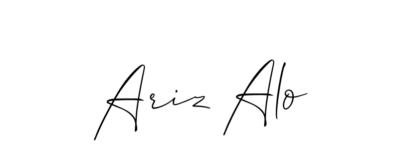 Ariz Alo stylish signature style. Best Handwritten Sign (Allison_Script) for my name. Handwritten Signature Collection Ideas for my name Ariz Alo. Ariz Alo signature style 2 images and pictures png