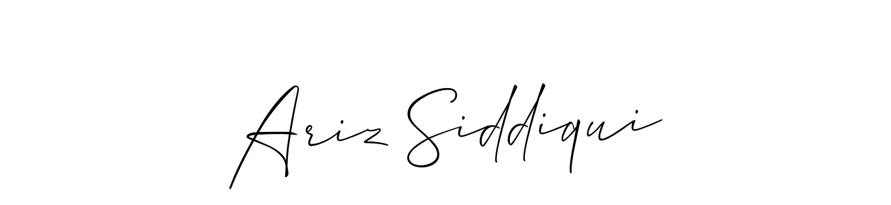 Design your own signature with our free online signature maker. With this signature software, you can create a handwritten (Allison_Script) signature for name Ariz Siddiqui. Ariz Siddiqui signature style 2 images and pictures png