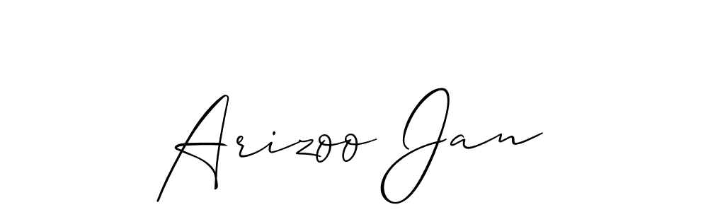 Design your own signature with our free online signature maker. With this signature software, you can create a handwritten (Allison_Script) signature for name Arizoo Jan. Arizoo Jan signature style 2 images and pictures png