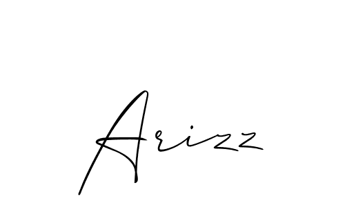 Design your own signature with our free online signature maker. With this signature software, you can create a handwritten (Allison_Script) signature for name Arizz. Arizz signature style 2 images and pictures png