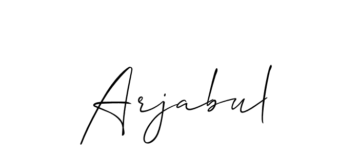 Make a beautiful signature design for name Arjabul. With this signature (Allison_Script) style, you can create a handwritten signature for free. Arjabul signature style 2 images and pictures png