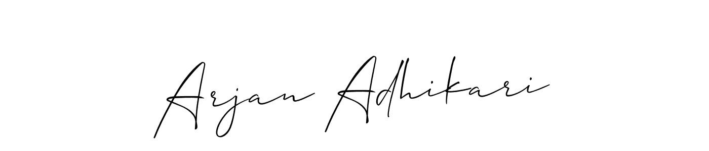 Design your own signature with our free online signature maker. With this signature software, you can create a handwritten (Allison_Script) signature for name Arjan Adhikari. Arjan Adhikari signature style 2 images and pictures png