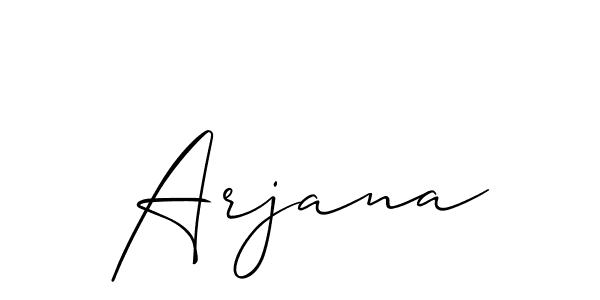 Allison_Script is a professional signature style that is perfect for those who want to add a touch of class to their signature. It is also a great choice for those who want to make their signature more unique. Get Arjana name to fancy signature for free. Arjana signature style 2 images and pictures png