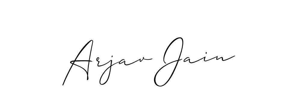 It looks lik you need a new signature style for name Arjav Jain. Design unique handwritten (Allison_Script) signature with our free signature maker in just a few clicks. Arjav Jain signature style 2 images and pictures png