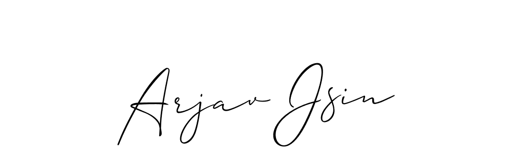 How to Draw Arjav Jsin signature style? Allison_Script is a latest design signature styles for name Arjav Jsin. Arjav Jsin signature style 2 images and pictures png