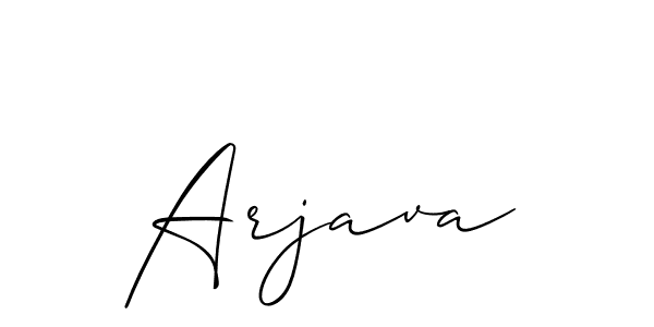 Design your own signature with our free online signature maker. With this signature software, you can create a handwritten (Allison_Script) signature for name Arjava. Arjava signature style 2 images and pictures png