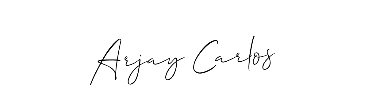 The best way (Allison_Script) to make a short signature is to pick only two or three words in your name. The name Arjay Carlos include a total of six letters. For converting this name. Arjay Carlos signature style 2 images and pictures png