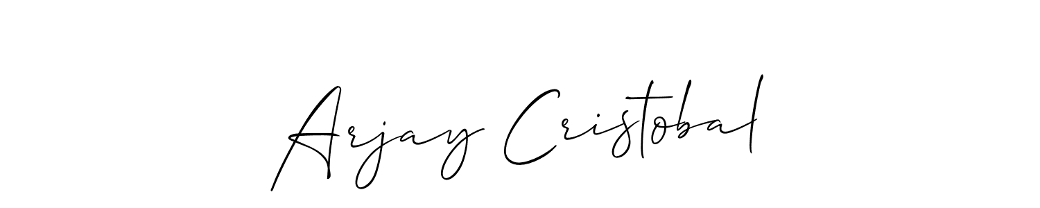Arjay Cristobal stylish signature style. Best Handwritten Sign (Allison_Script) for my name. Handwritten Signature Collection Ideas for my name Arjay Cristobal. Arjay Cristobal signature style 2 images and pictures png