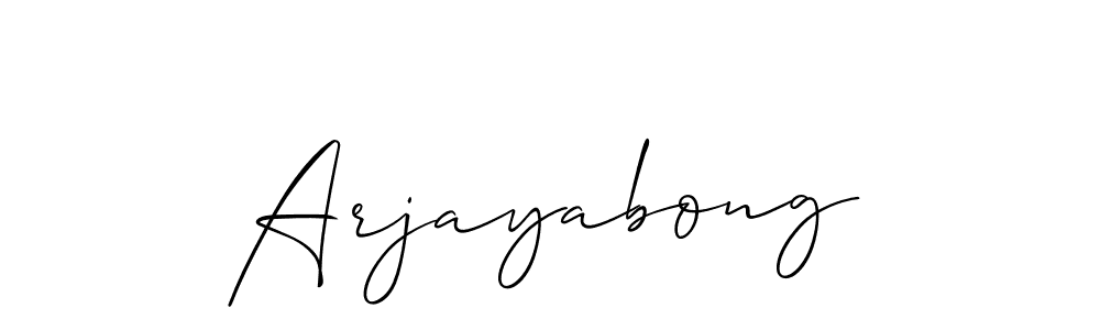 The best way (Allison_Script) to make a short signature is to pick only two or three words in your name. The name Arjayabong include a total of six letters. For converting this name. Arjayabong signature style 2 images and pictures png