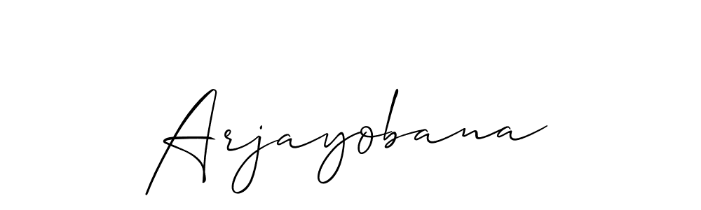 if you are searching for the best signature style for your name Arjayobana. so please give up your signature search. here we have designed multiple signature styles  using Allison_Script. Arjayobana signature style 2 images and pictures png