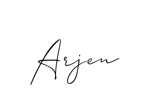 Design your own signature with our free online signature maker. With this signature software, you can create a handwritten (Allison_Script) signature for name Arjen. Arjen signature style 2 images and pictures png