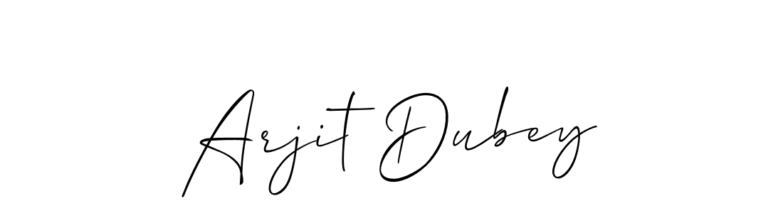Use a signature maker to create a handwritten signature online. With this signature software, you can design (Allison_Script) your own signature for name Arjit Dubey. Arjit Dubey signature style 2 images and pictures png
