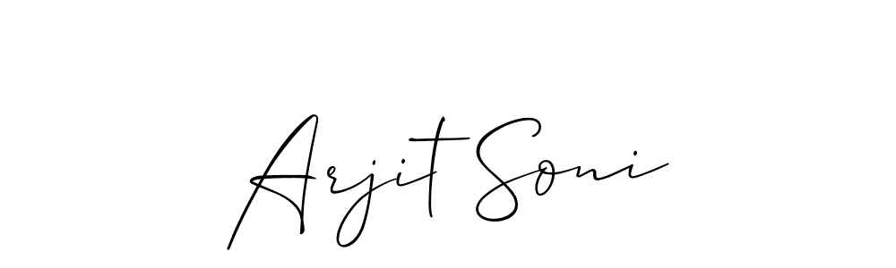 Allison_Script is a professional signature style that is perfect for those who want to add a touch of class to their signature. It is also a great choice for those who want to make their signature more unique. Get Arjit Soni name to fancy signature for free. Arjit Soni signature style 2 images and pictures png