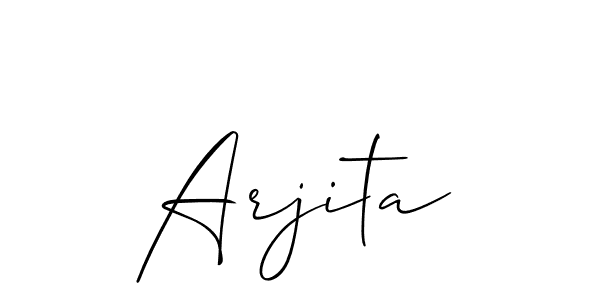 Make a beautiful signature design for name Arjita. With this signature (Allison_Script) style, you can create a handwritten signature for free. Arjita signature style 2 images and pictures png