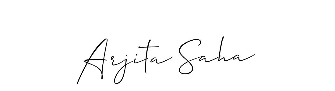 if you are searching for the best signature style for your name Arjita Saha. so please give up your signature search. here we have designed multiple signature styles  using Allison_Script. Arjita Saha signature style 2 images and pictures png