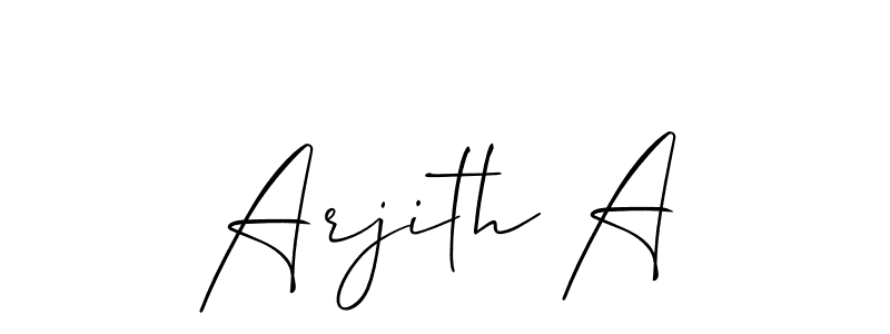 Allison_Script is a professional signature style that is perfect for those who want to add a touch of class to their signature. It is also a great choice for those who want to make their signature more unique. Get Arjith A name to fancy signature for free. Arjith A signature style 2 images and pictures png