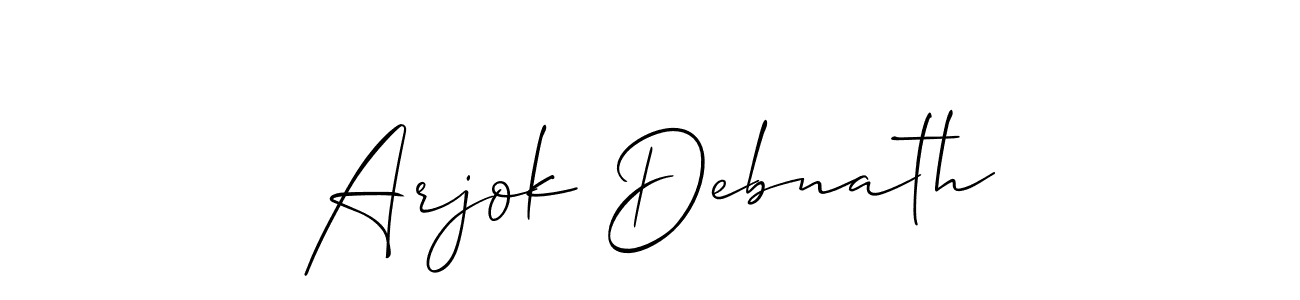 How to make Arjok Debnath signature? Allison_Script is a professional autograph style. Create handwritten signature for Arjok Debnath name. Arjok Debnath signature style 2 images and pictures png