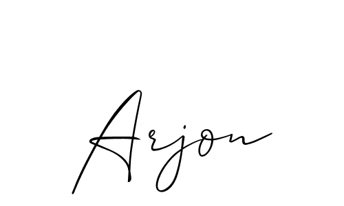 How to make Arjon signature? Allison_Script is a professional autograph style. Create handwritten signature for Arjon name. Arjon signature style 2 images and pictures png