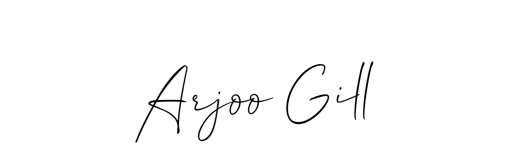Allison_Script is a professional signature style that is perfect for those who want to add a touch of class to their signature. It is also a great choice for those who want to make their signature more unique. Get Arjoo Gill name to fancy signature for free. Arjoo Gill signature style 2 images and pictures png