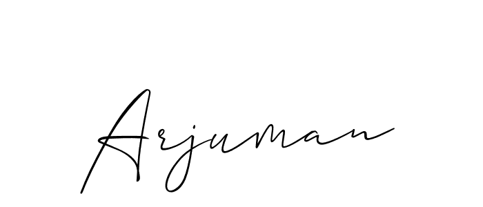 You should practise on your own different ways (Allison_Script) to write your name (Arjuman) in signature. don't let someone else do it for you. Arjuman signature style 2 images and pictures png