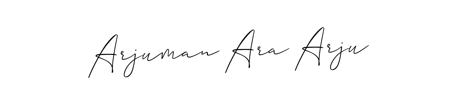 How to make Arjuman Ara Arju signature? Allison_Script is a professional autograph style. Create handwritten signature for Arjuman Ara Arju name. Arjuman Ara Arju signature style 2 images and pictures png