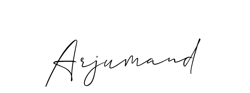 The best way (Allison_Script) to make a short signature is to pick only two or three words in your name. The name Arjumand include a total of six letters. For converting this name. Arjumand signature style 2 images and pictures png