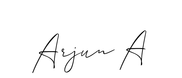 Make a beautiful signature design for name Arjun A. With this signature (Allison_Script) style, you can create a handwritten signature for free. Arjun A signature style 2 images and pictures png