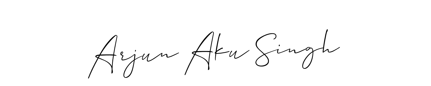 You should practise on your own different ways (Allison_Script) to write your name (Arjun Aku Singh) in signature. don't let someone else do it for you. Arjun Aku Singh signature style 2 images and pictures png