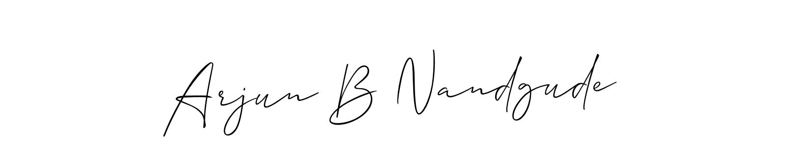 Also You can easily find your signature by using the search form. We will create Arjun B Nandgude name handwritten signature images for you free of cost using Allison_Script sign style. Arjun B Nandgude signature style 2 images and pictures png