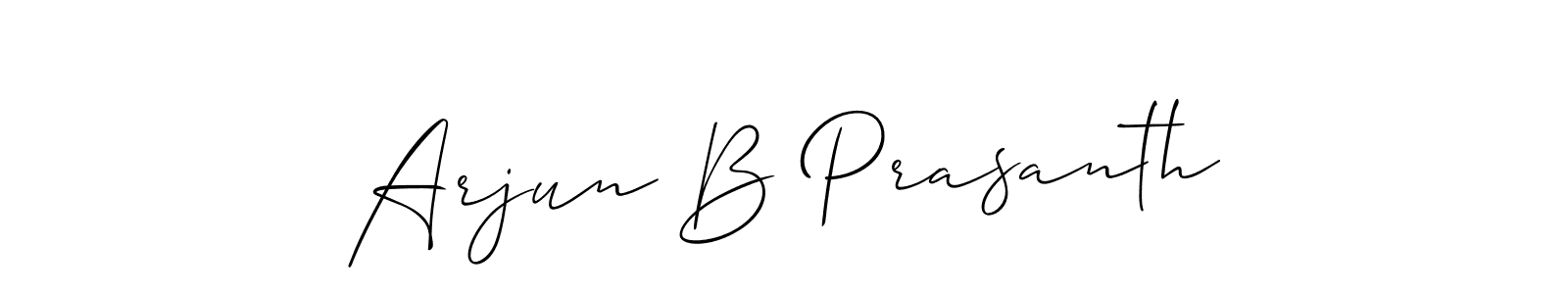 How to make Arjun B Prasanth name signature. Use Allison_Script style for creating short signs online. This is the latest handwritten sign. Arjun B Prasanth signature style 2 images and pictures png