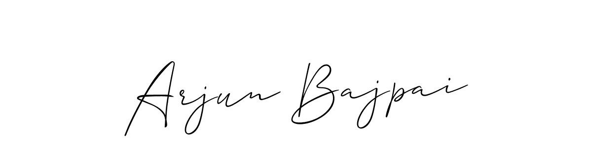 How to make Arjun Bajpai name signature. Use Allison_Script style for creating short signs online. This is the latest handwritten sign. Arjun Bajpai signature style 2 images and pictures png
