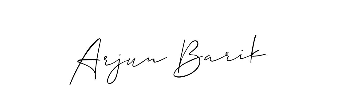 The best way (Allison_Script) to make a short signature is to pick only two or three words in your name. The name Arjun Barik include a total of six letters. For converting this name. Arjun Barik signature style 2 images and pictures png