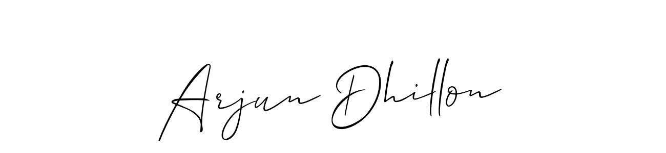 Also we have Arjun Dhillon name is the best signature style. Create professional handwritten signature collection using Allison_Script autograph style. Arjun Dhillon signature style 2 images and pictures png