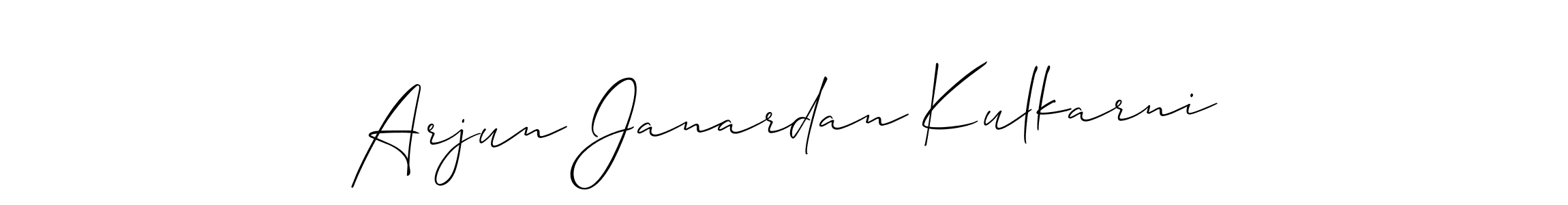 How to make Arjun Janardan Kulkarni name signature. Use Allison_Script style for creating short signs online. This is the latest handwritten sign. Arjun Janardan Kulkarni signature style 2 images and pictures png