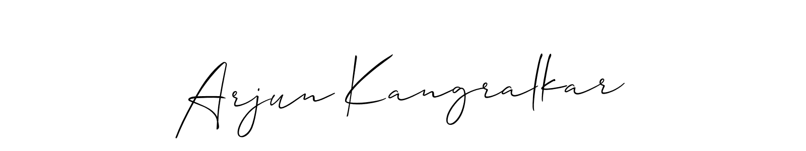 Also You can easily find your signature by using the search form. We will create Arjun Kangralkar name handwritten signature images for you free of cost using Allison_Script sign style. Arjun Kangralkar signature style 2 images and pictures png