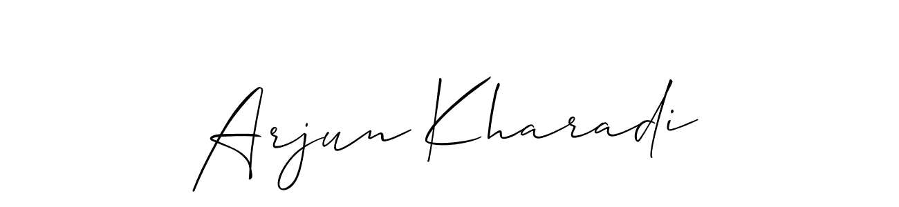 Make a beautiful signature design for name Arjun Kharadi. With this signature (Allison_Script) style, you can create a handwritten signature for free. Arjun Kharadi signature style 2 images and pictures png