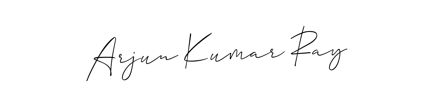 You should practise on your own different ways (Allison_Script) to write your name (Arjun Kumar Ray) in signature. don't let someone else do it for you. Arjun Kumar Ray signature style 2 images and pictures png