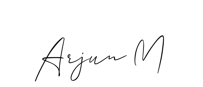 It looks lik you need a new signature style for name Arjun M. Design unique handwritten (Allison_Script) signature with our free signature maker in just a few clicks. Arjun M signature style 2 images and pictures png