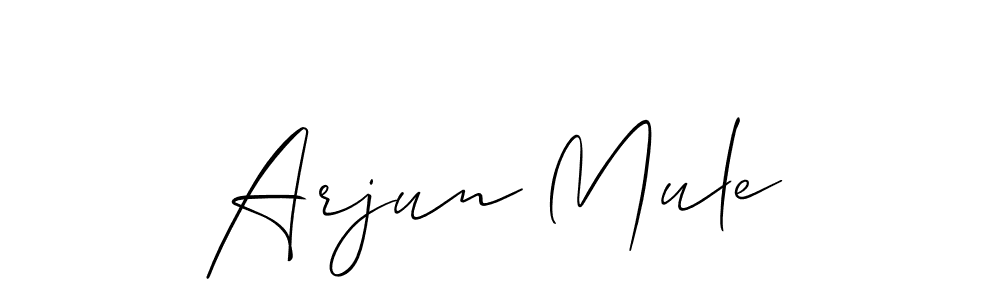 Make a beautiful signature design for name Arjun Mule. With this signature (Allison_Script) style, you can create a handwritten signature for free. Arjun Mule signature style 2 images and pictures png