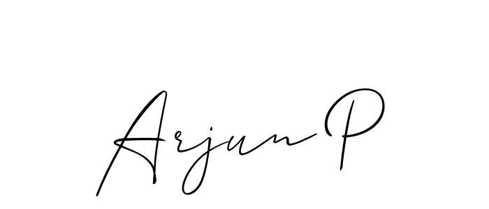 It looks lik you need a new signature style for name Arjun P. Design unique handwritten (Allison_Script) signature with our free signature maker in just a few clicks. Arjun P signature style 2 images and pictures png