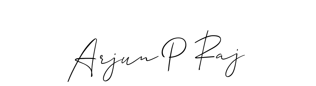 The best way (Allison_Script) to make a short signature is to pick only two or three words in your name. The name Arjun P Raj include a total of six letters. For converting this name. Arjun P Raj signature style 2 images and pictures png