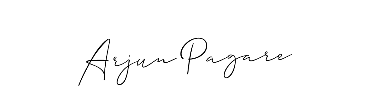 Allison_Script is a professional signature style that is perfect for those who want to add a touch of class to their signature. It is also a great choice for those who want to make their signature more unique. Get Arjun Pagare name to fancy signature for free. Arjun Pagare signature style 2 images and pictures png