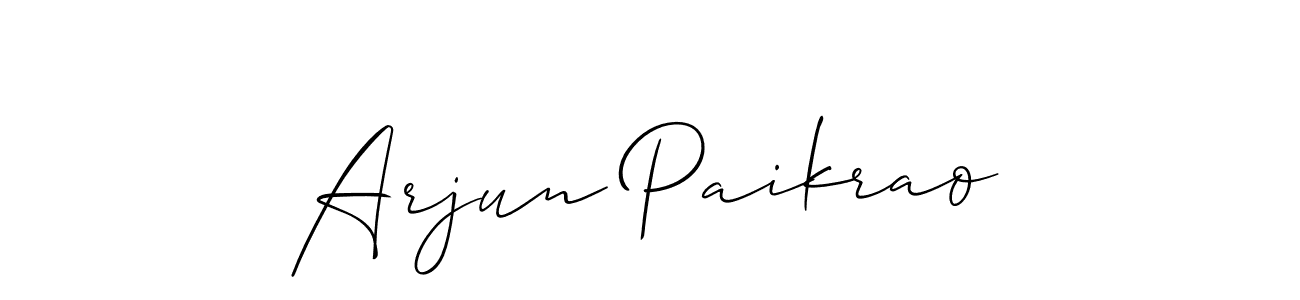 Also You can easily find your signature by using the search form. We will create Arjun Paikrao name handwritten signature images for you free of cost using Allison_Script sign style. Arjun Paikrao signature style 2 images and pictures png