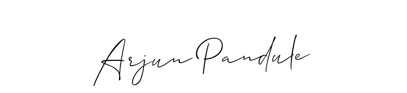 Create a beautiful signature design for name Arjun Pandule. With this signature (Allison_Script) fonts, you can make a handwritten signature for free. Arjun Pandule signature style 2 images and pictures png