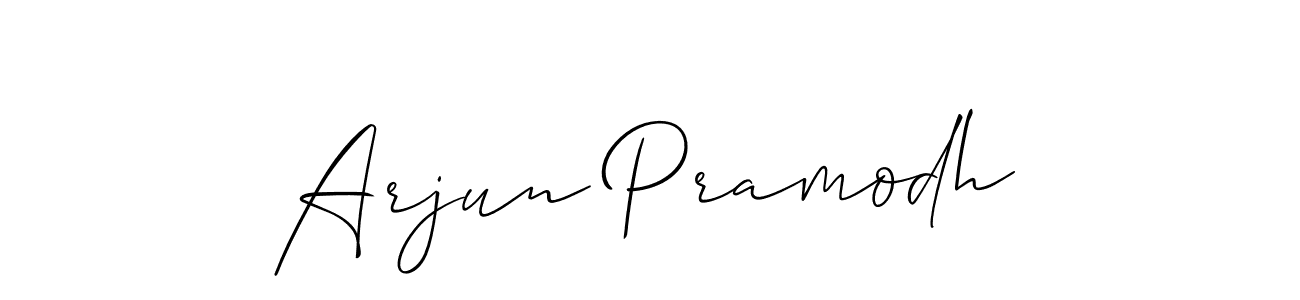 Also we have Arjun Pramodh name is the best signature style. Create professional handwritten signature collection using Allison_Script autograph style. Arjun Pramodh signature style 2 images and pictures png