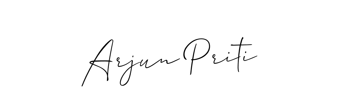 Similarly Allison_Script is the best handwritten signature design. Signature creator online .You can use it as an online autograph creator for name Arjun Priti. Arjun Priti signature style 2 images and pictures png