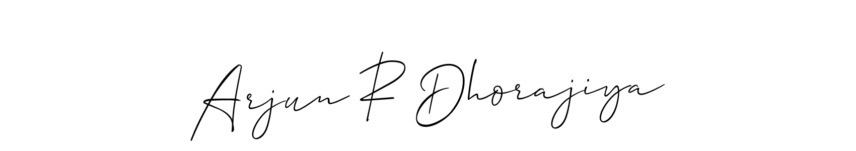 Use a signature maker to create a handwritten signature online. With this signature software, you can design (Allison_Script) your own signature for name Arjun R Dhorajiya. Arjun R Dhorajiya signature style 2 images and pictures png